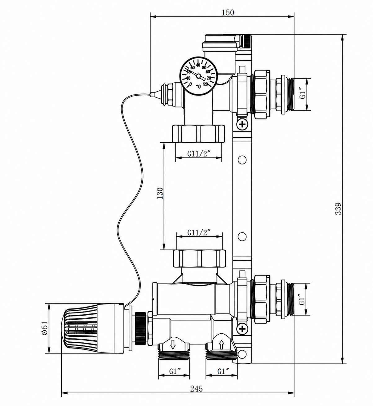 Насосно смесительный узел для теплого пола FDV S3106 (без насоса)